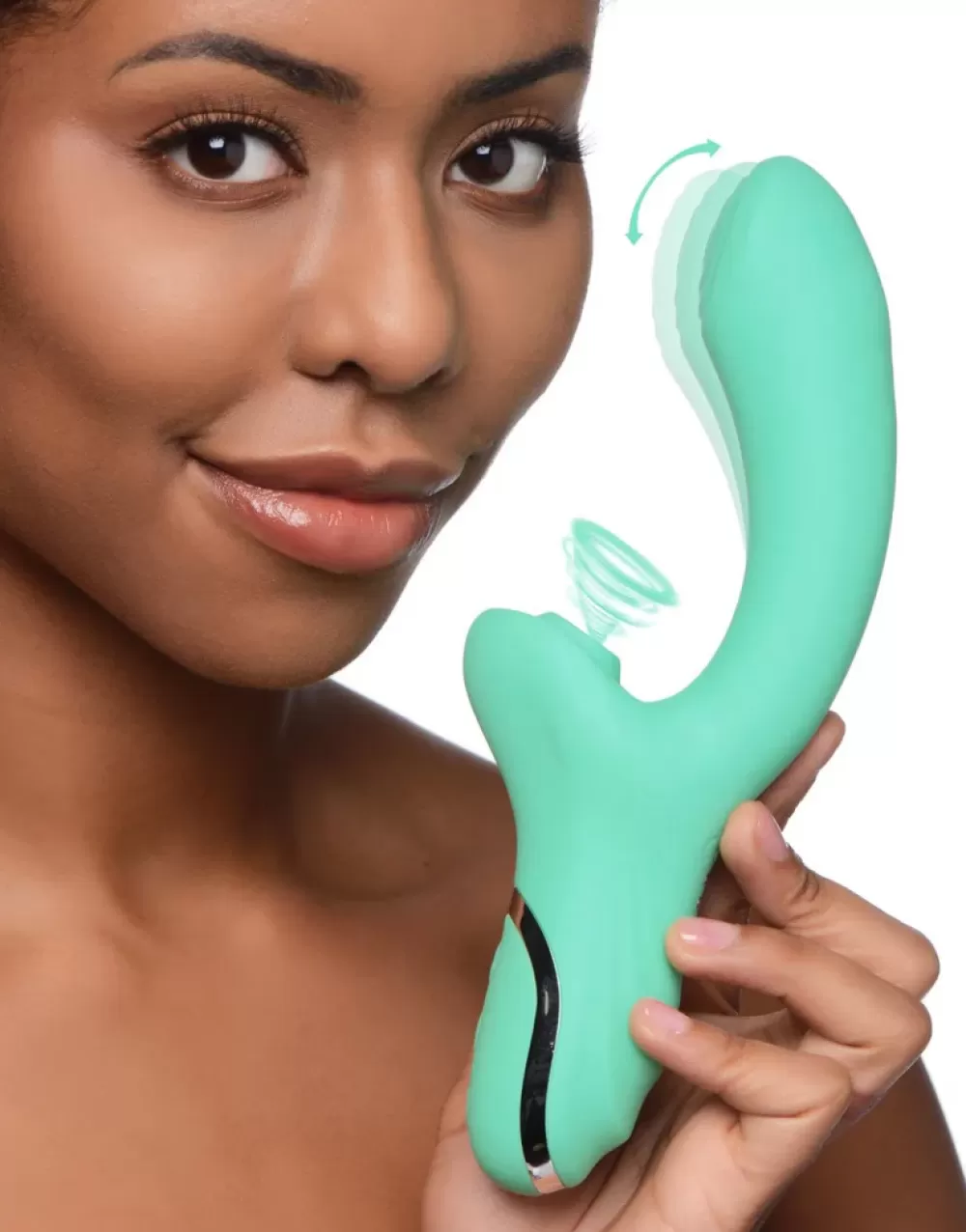 Shop Healthy & Active 10X Minty Air-Stim Silicone Rabbit Vibrator
