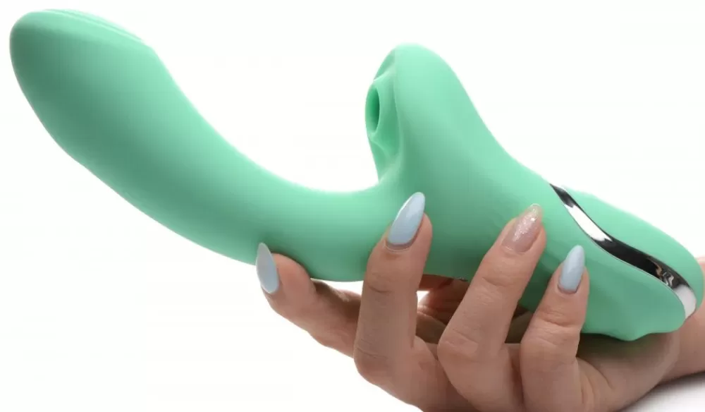 Shop Healthy & Active 10X Minty Air-Stim Silicone Rabbit Vibrator