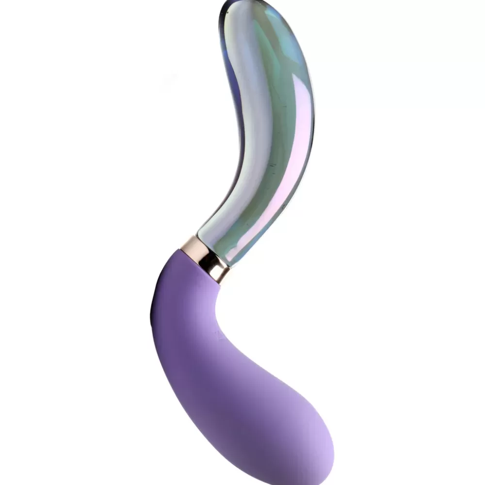 Online Healthy & Active 10X Pari Dual Ended Wavy Silicone and Glass Vibrator