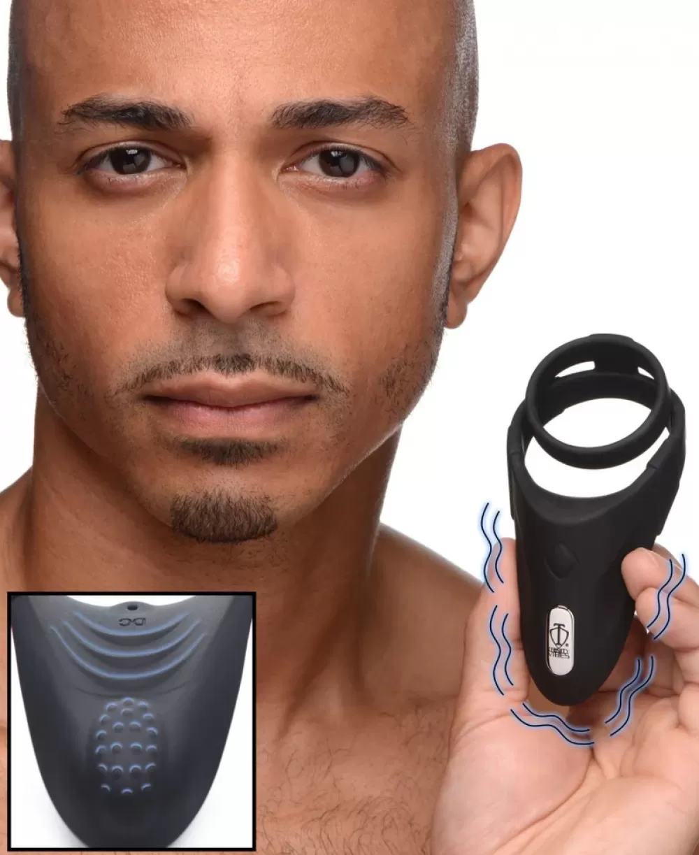 Hot Healthy & Active 10X Silicone Cock Ring with Vibrating Taint Stimulator