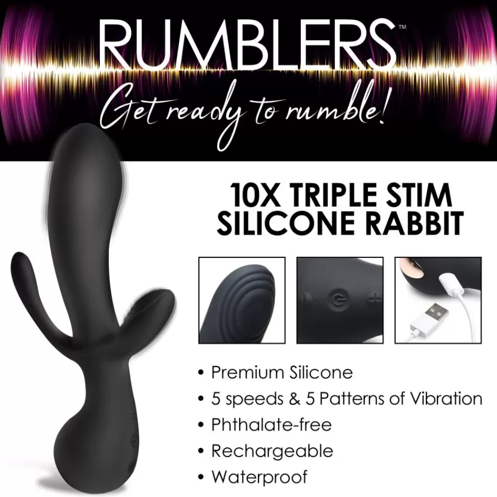 Shop Healthy & Active 10X Triple Stim Silicone Vibrator