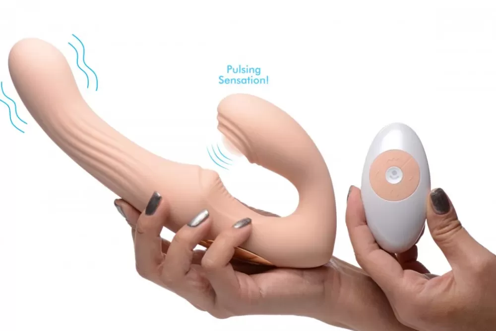 Sale Healthy & Active 15X U-Pulse Pulsing & Vibrating Strapless Strap-On w/ Remote