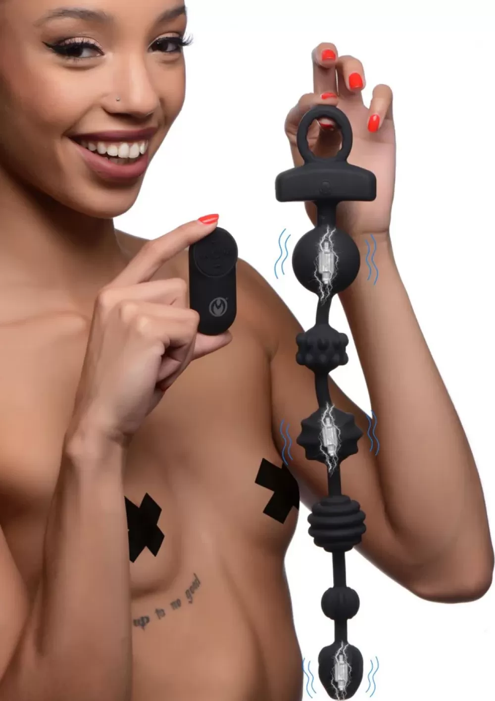 Outlet Healthy & Active 21X Dark Rattler Vibrating Silicone Anal Beads with Remote