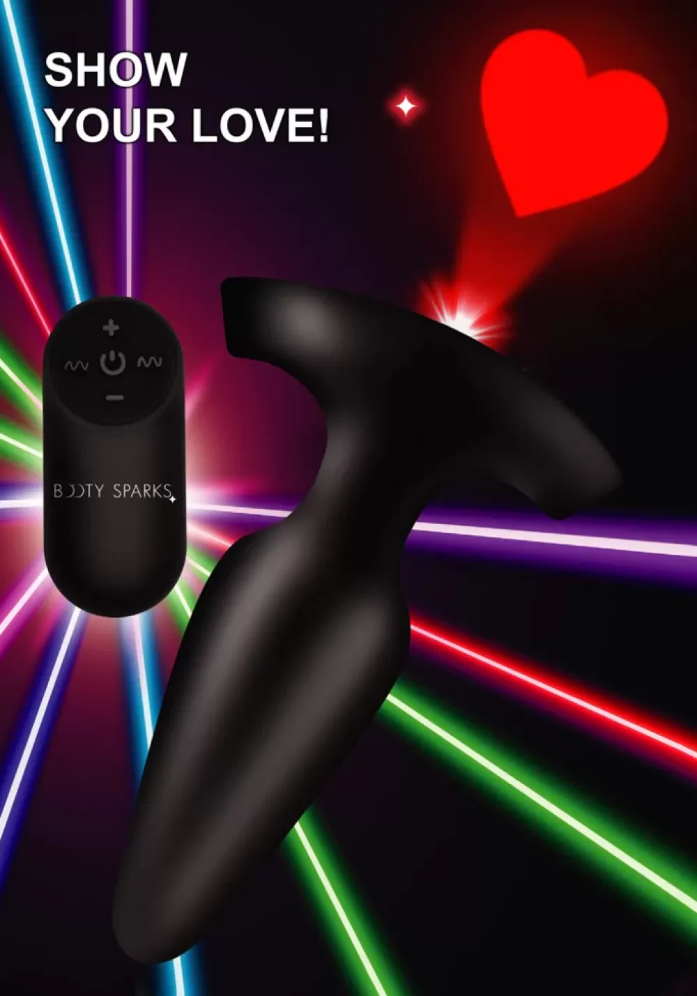 New Healthy & Active 28X Laser Heart Silicone Anal Plug with Remote