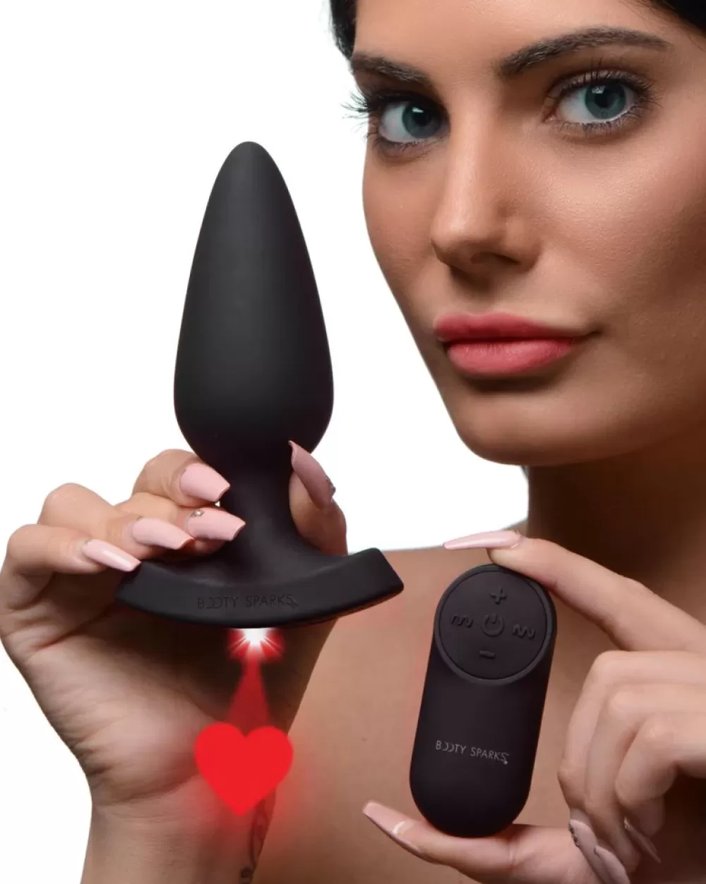 New Healthy & Active 28X Laser Heart Silicone Anal Plug with Remote