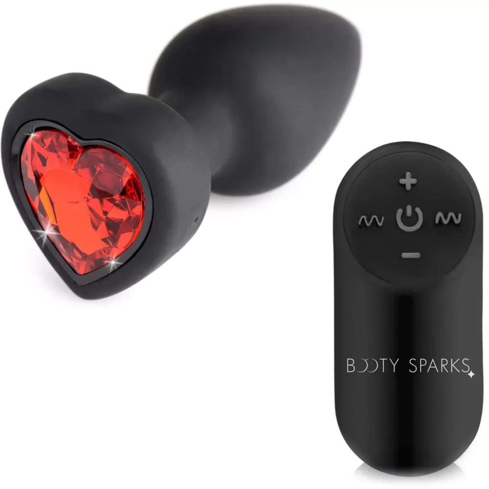 Store Healthy & Active 28X Vibrating Silicone Red Heart Anal Plug