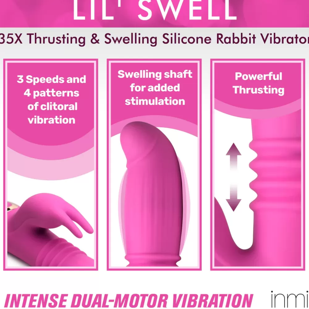 Flash Sale Healthy & Active 35X Lil Swell Thrusting and Swelling Silicone Rabbit Vibrator