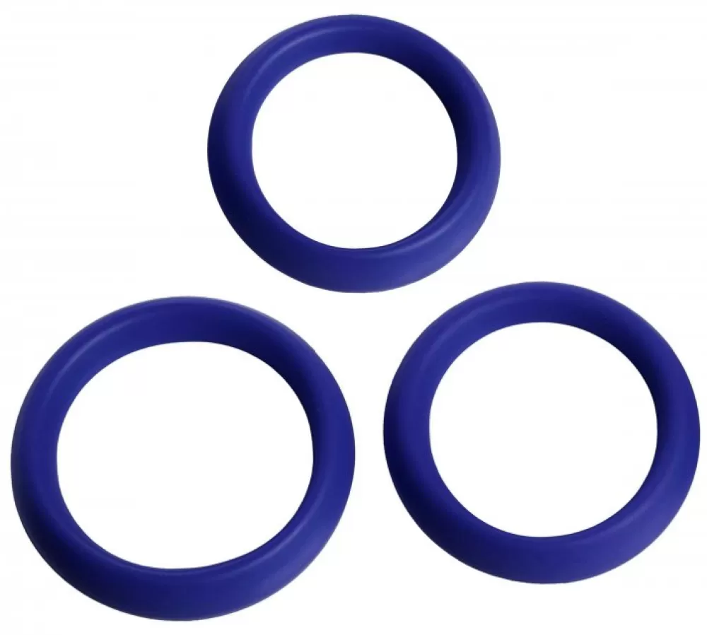 Shop Healthy & Active 3pc Blue Silicone Cock Rings