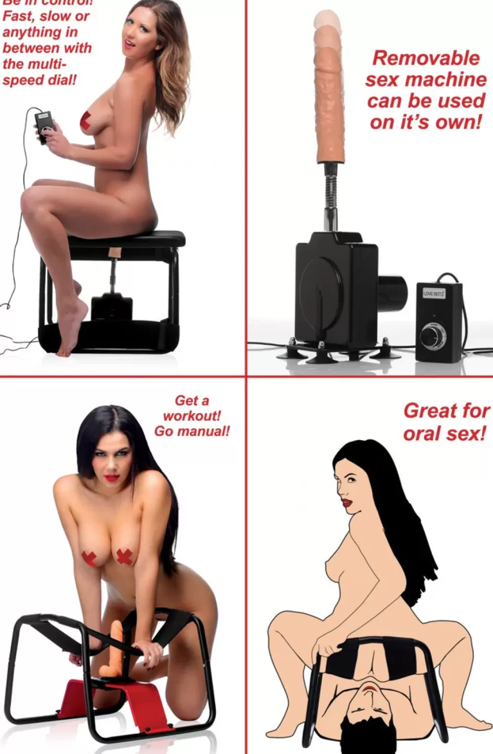 Hot Healthy & Active 4 in 1 Banging Bench with Sex Machine