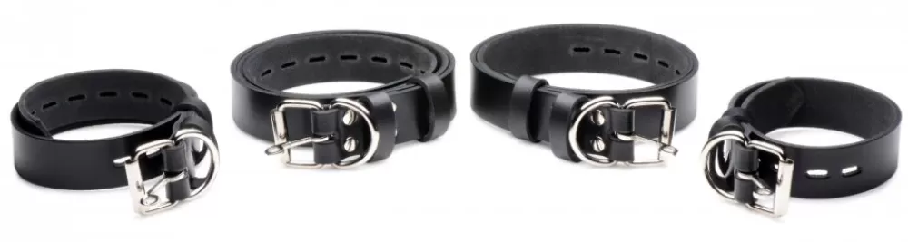 Hot Healthy & Active 4 Pack Leather Locking Bondage Straps