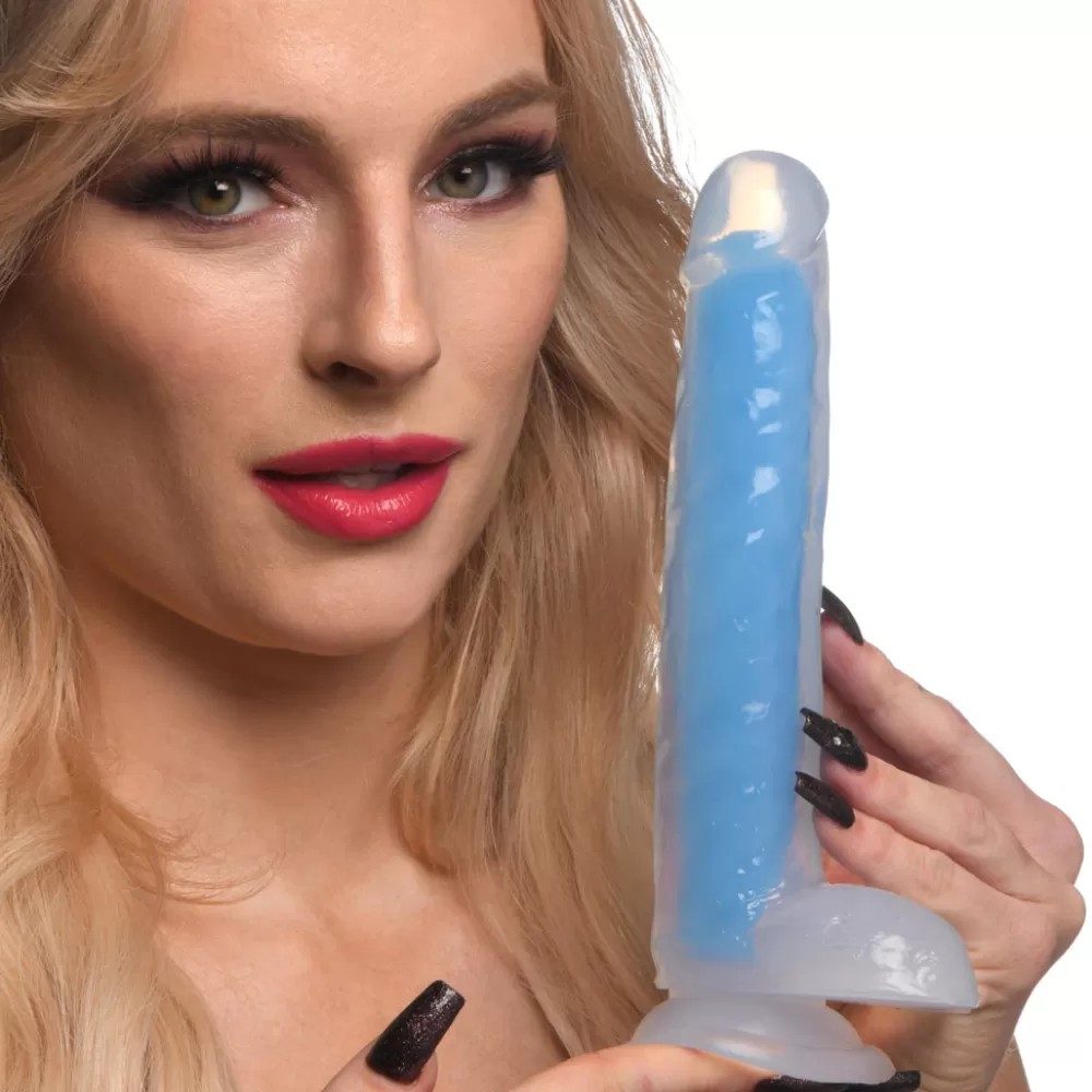 Best Healthy & Active 7 Inch Glow-in-the-Dark Silicone Dildo with Balls
