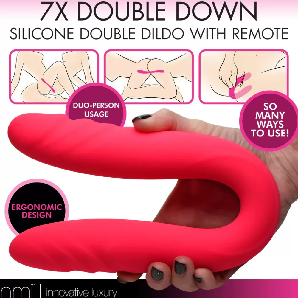 Online Healthy & Active 7X Double Down Silicone Double Dildo with Remote