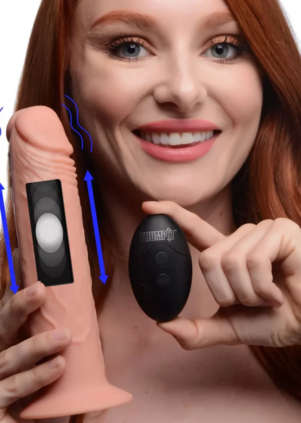 Best Sale Healthy & Active 7X Remote Control Vibrating and Thumping Dildo