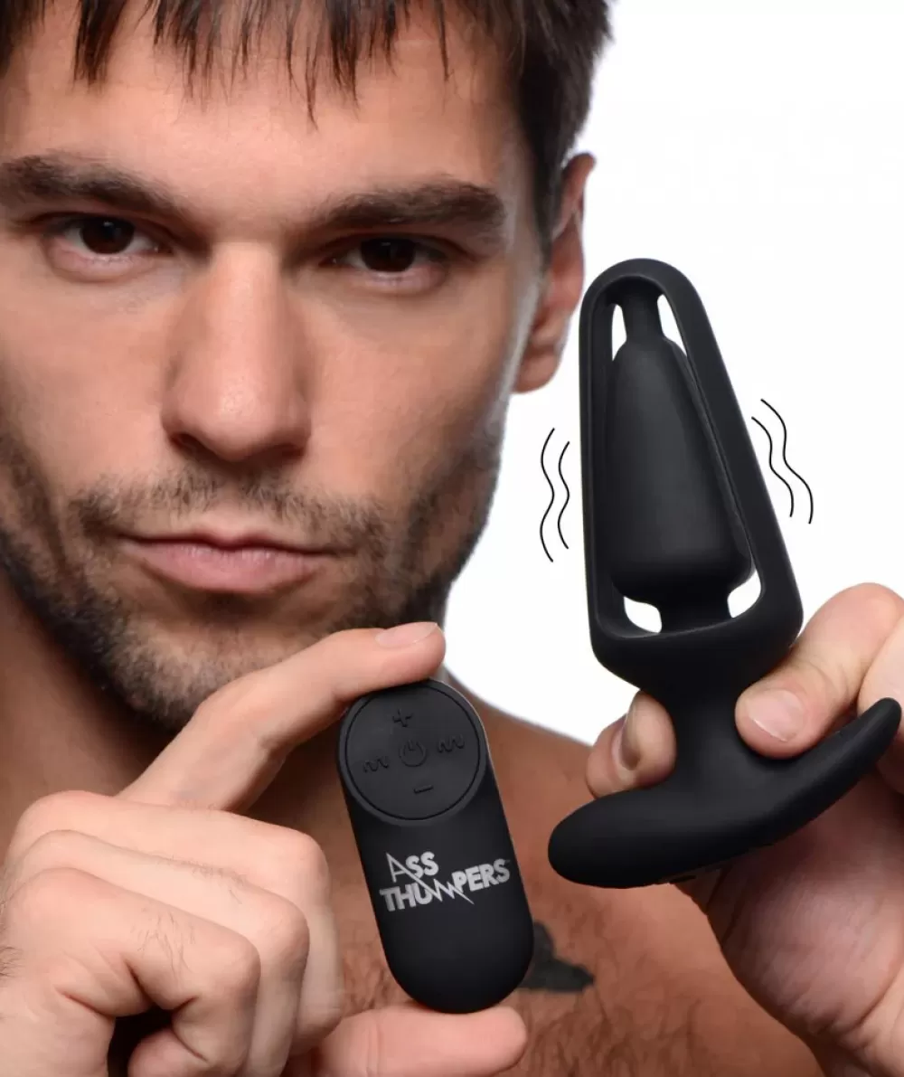 Fashion Healthy & Active 7X Vibrating Hollow Silicone Anal Plug