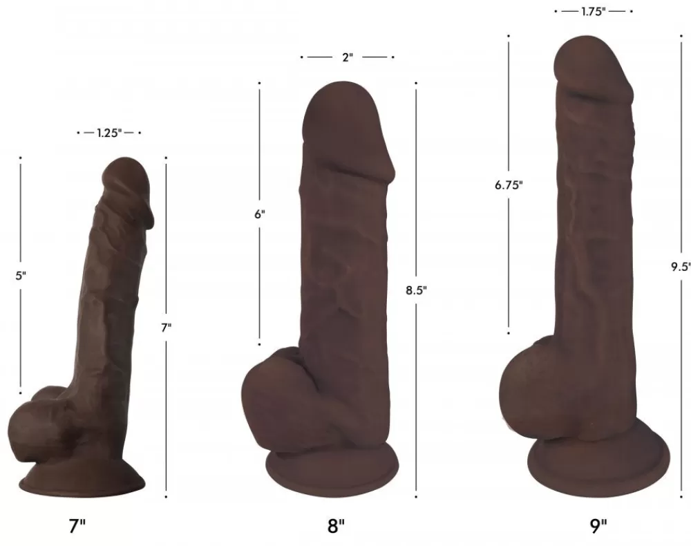 Store Healthy & Active 8 Inch Dark Silicone Dildo With Balls