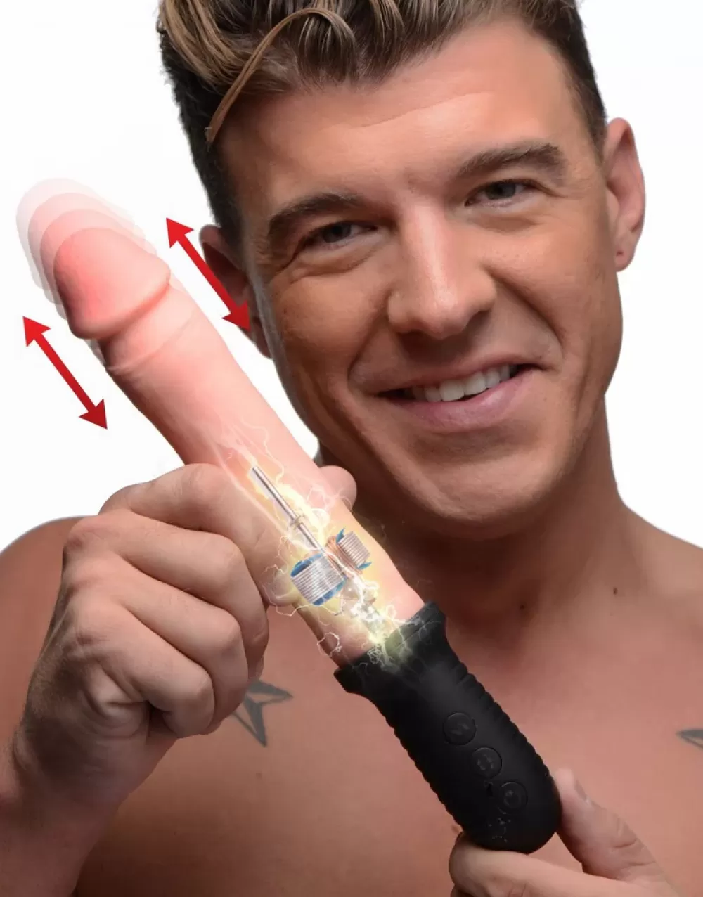 Hot Healthy & Active 8X Auto Pounder Vibrating and Thrusting Dildo with Handle