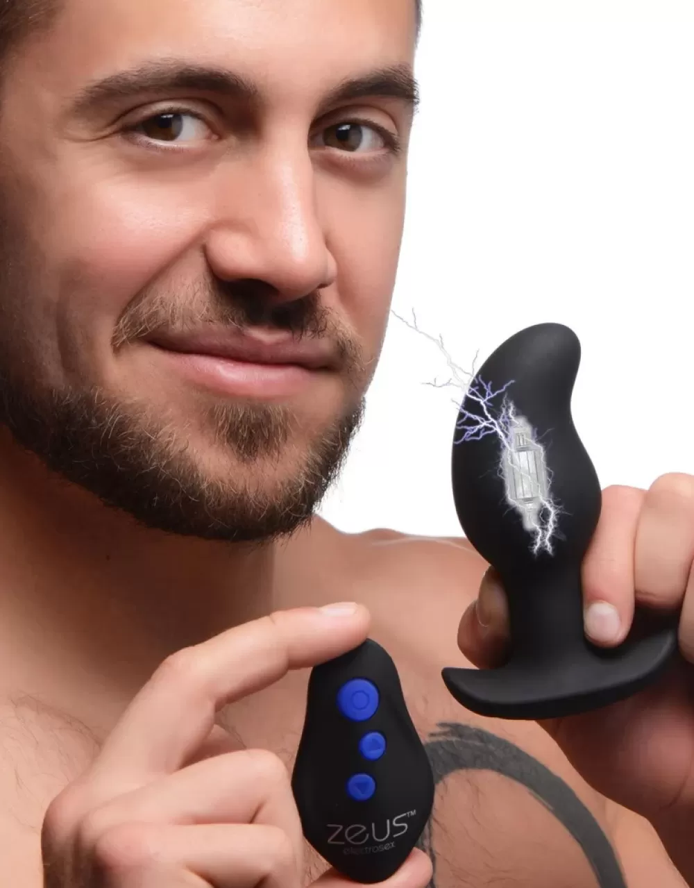 Online Healthy & Active 8X Volt Drop Vibrating and E-Stim Silicone Prostate Massager with Remote