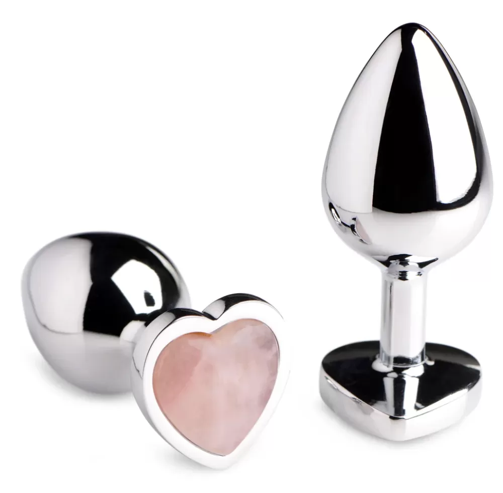 Discount Healthy & Active Authentic Rose Quartz Gemstone Heart Anal Plug