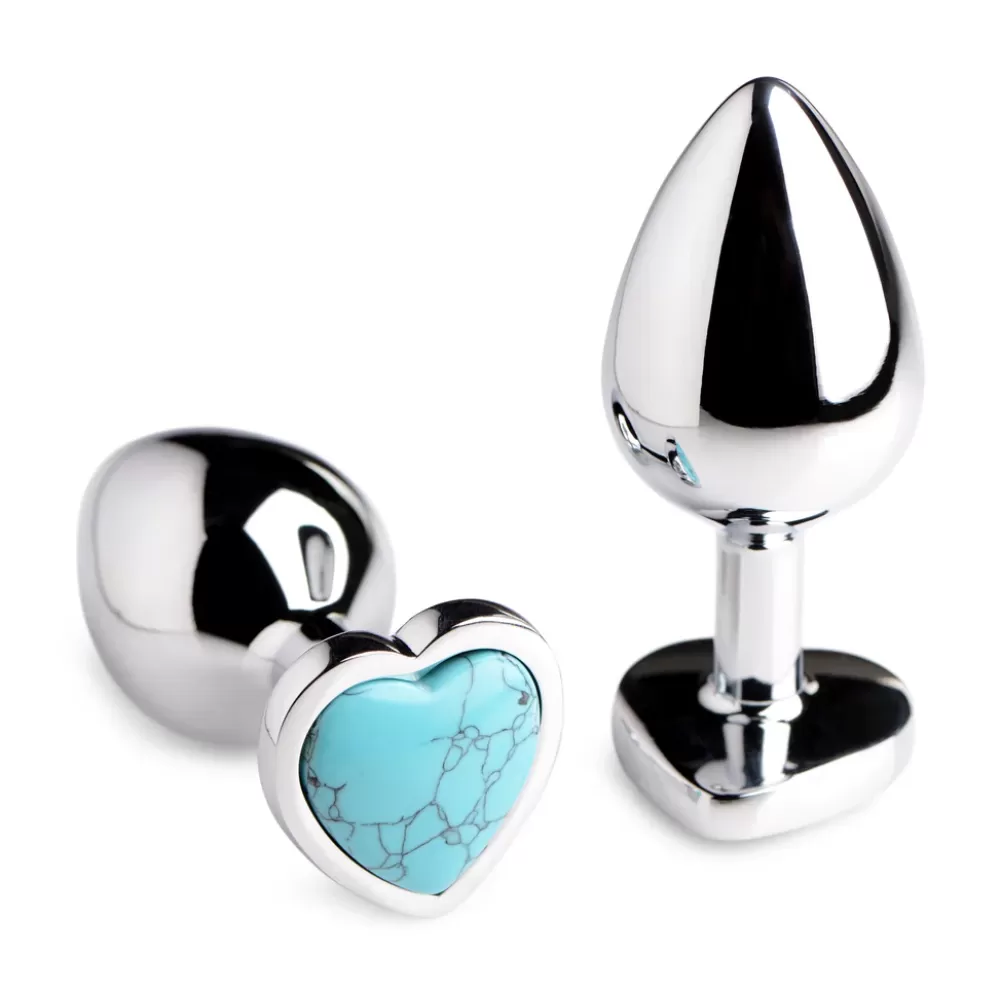 Discount Healthy & Active Authentic Turquoise Gemstone Heart Anal Plug