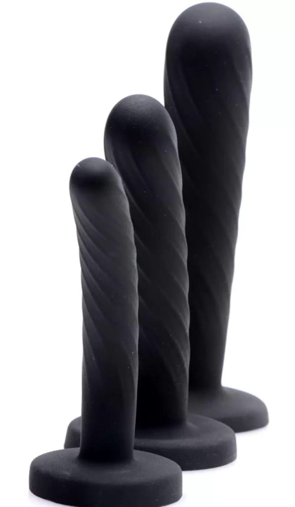 New Healthy & Active Black 3 Piece Silicone Strap-On Set