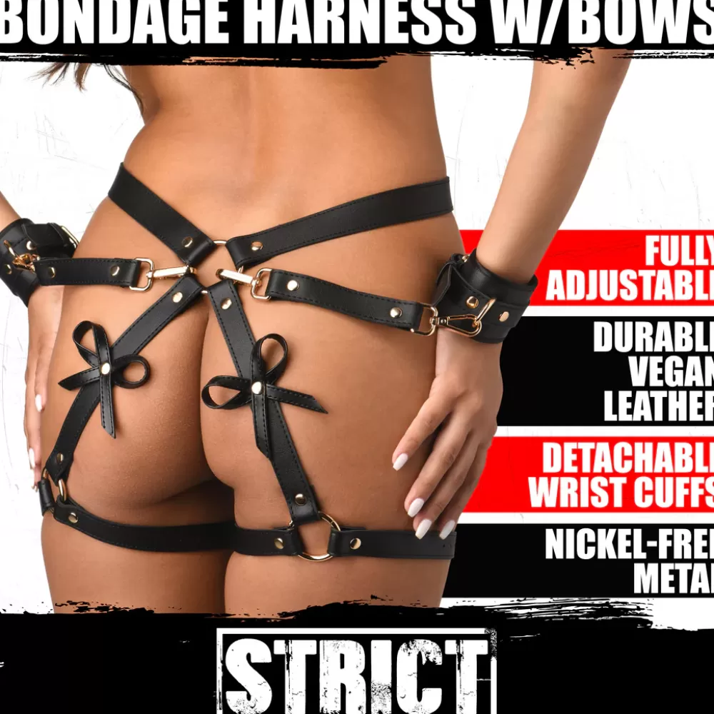 Sale Healthy & Active Black Bondage Thigh Harness with Bows