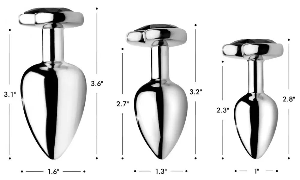 Store Healthy & Active Black Heart Gem Anal Plug