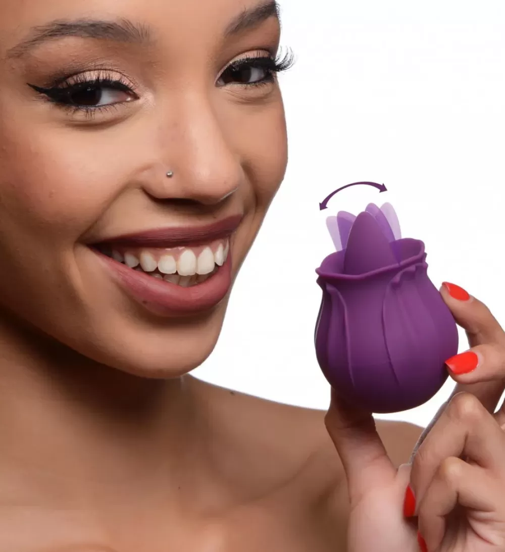 New Healthy & Active Bloomgasm Wild Violet 10X Silicone Clit Licking Stimulator