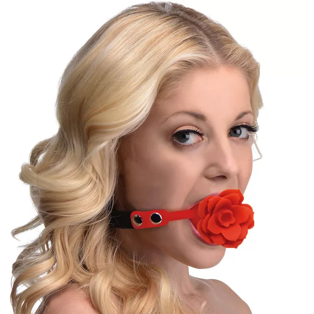 Cheap Healthy & Active Blossom Silicone Breathable Rose Gag