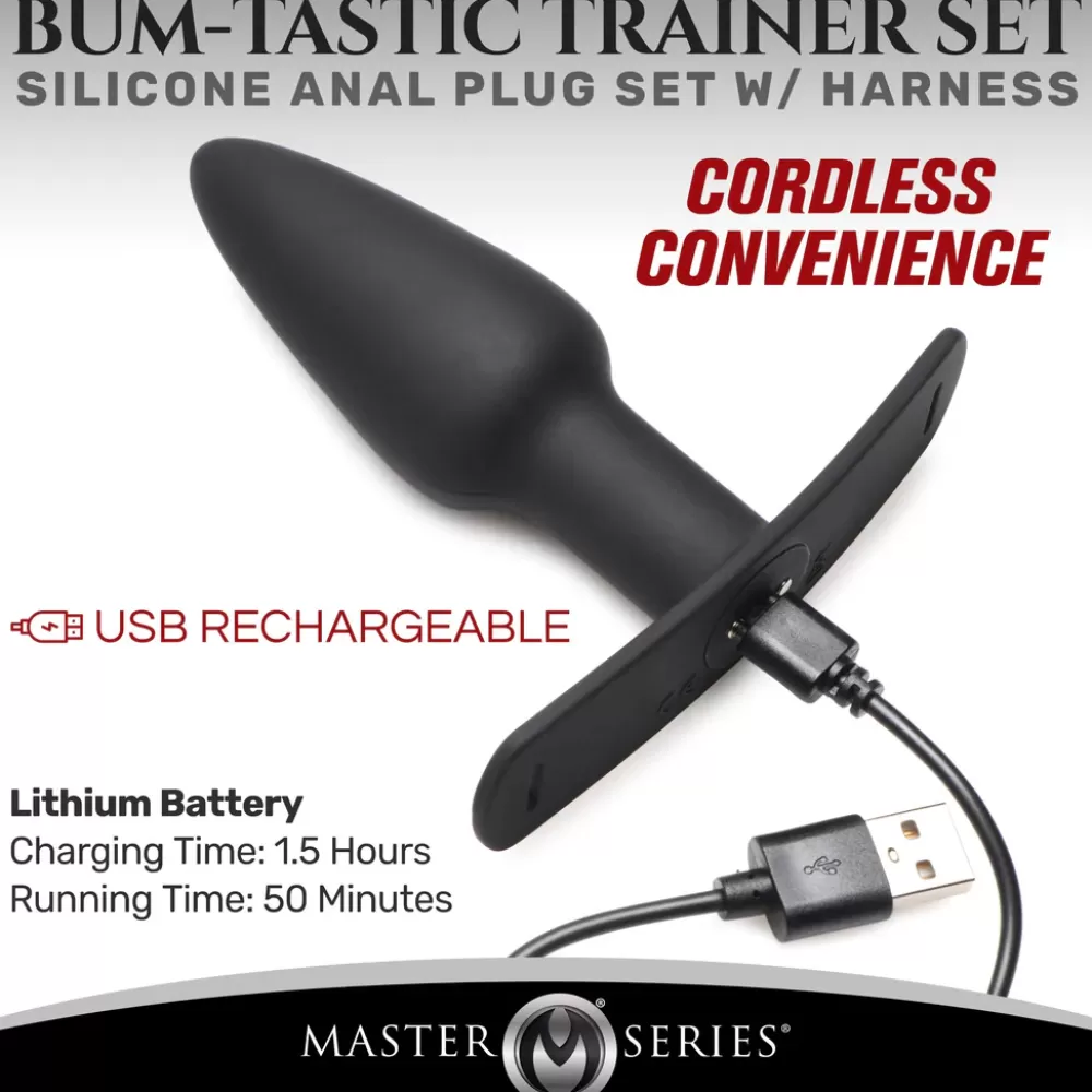 Flash Sale Healthy & Active Bum-Tastic 28X Silicone Anal Plug with Comfort Harness and Remote Control