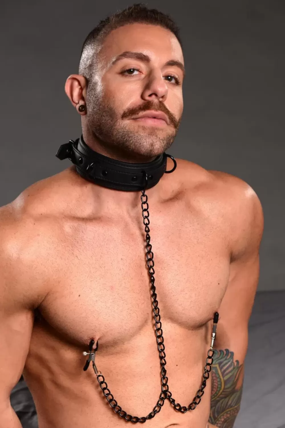 Cheap Healthy & Active Collared Temptress Collar with Nipple Clamps