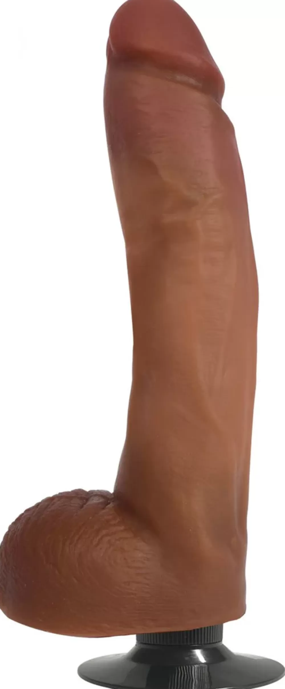 Cheap Healthy & Active Dark Bareskin Vibrating Dildo with Balls