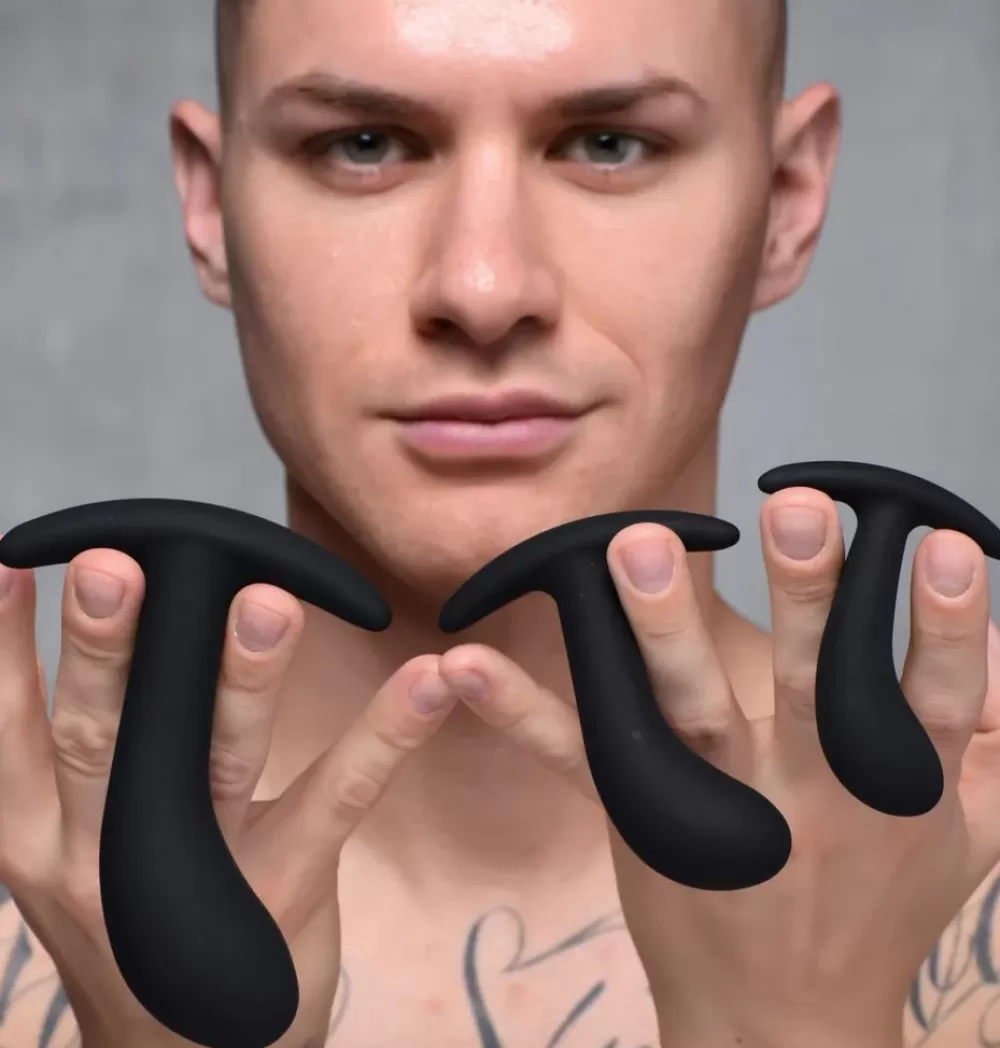 New Healthy & Active Dark Delights 3 Piece Curved Anal Trainer Set