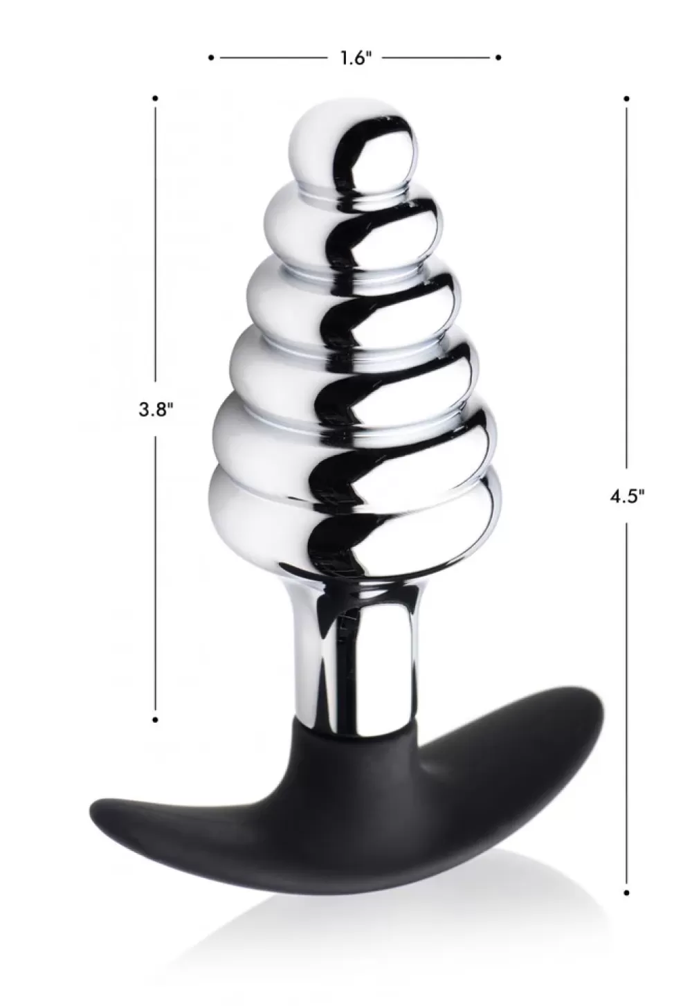 Flash Sale Healthy & Active Dark Hive Metal and Silicone Ribbed Anal Plug