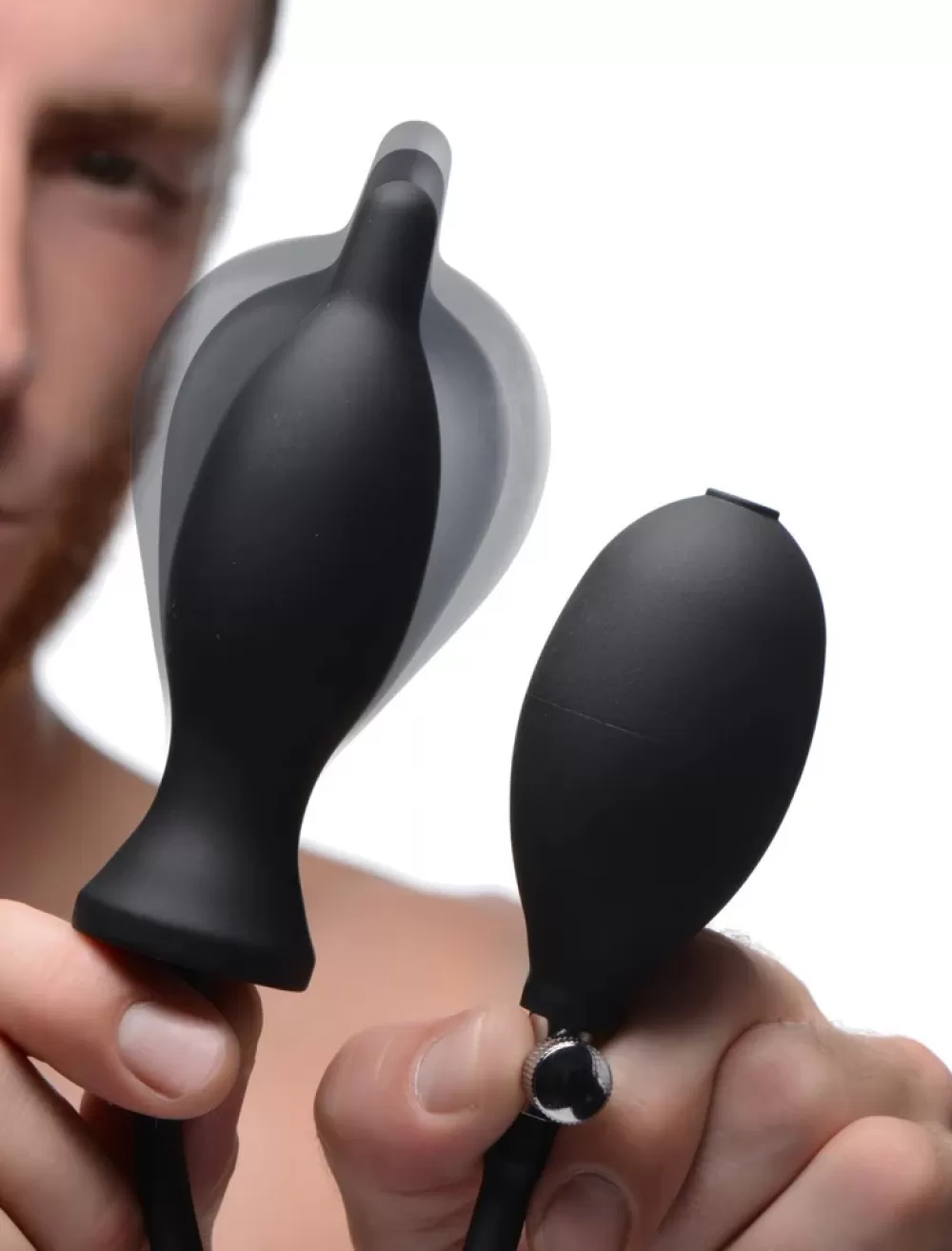 Clearance Healthy & Active Dark Inflator Silicone Inflatable Anal Plug