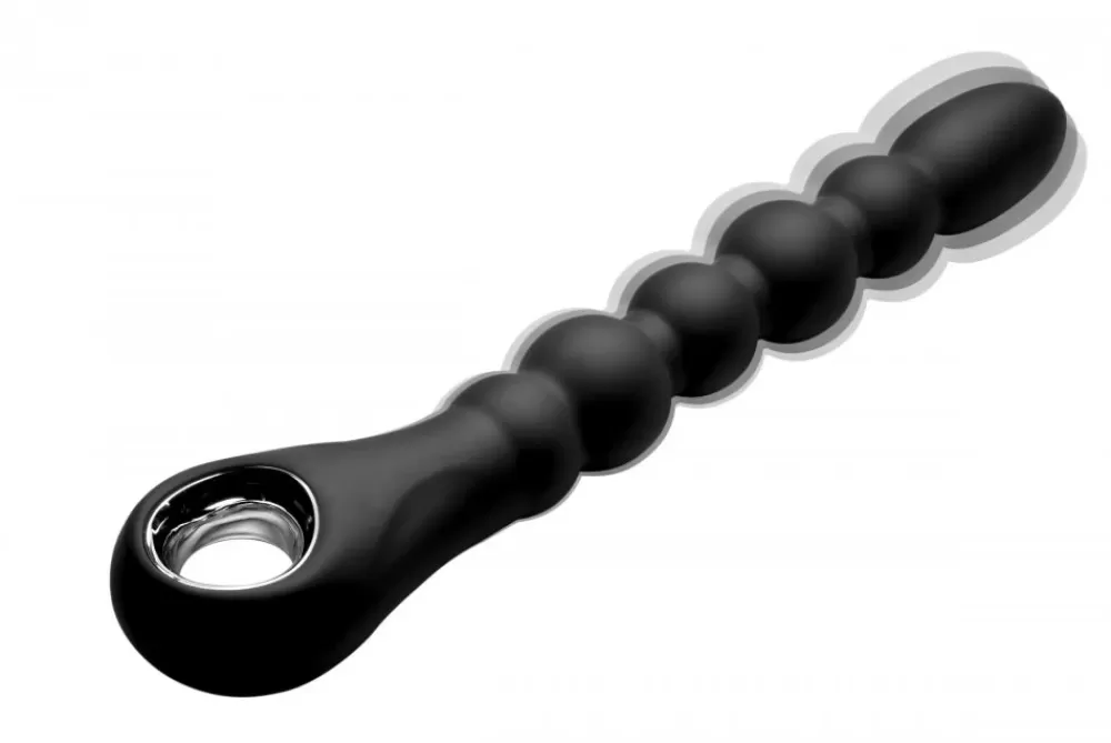Clearance Healthy & Active Dark Scepter 10X Vibrating Silicone Anal Beads