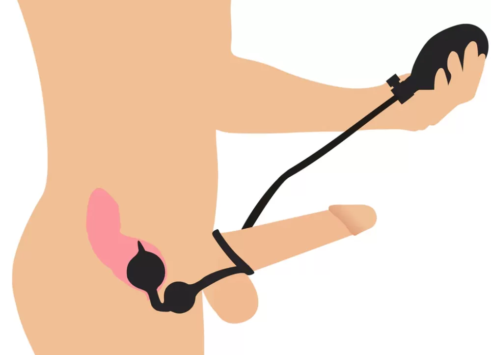 Store Healthy & Active Devils Rattle Inflatable Silicone Anal Plug with Cock and Ball Ring
