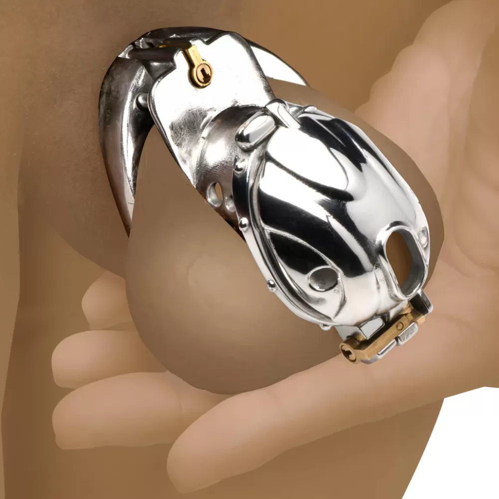 Cheap Healthy & Active Entrapment Deluxe Locking Chastity Cage