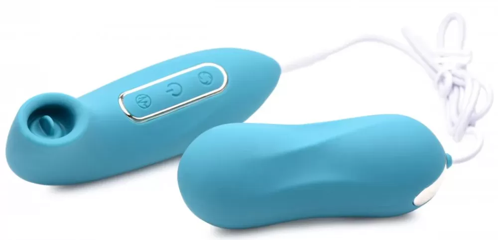 Cheap Healthy & Active Entwined Silicone Thumping Egg and Licking Clitoral Stimulator