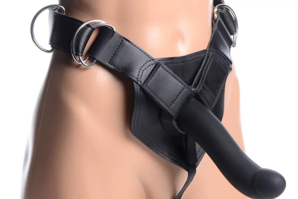 Fashion Healthy & Active Flaunt Strap On with Onyx Vibrating Silicone Dildo