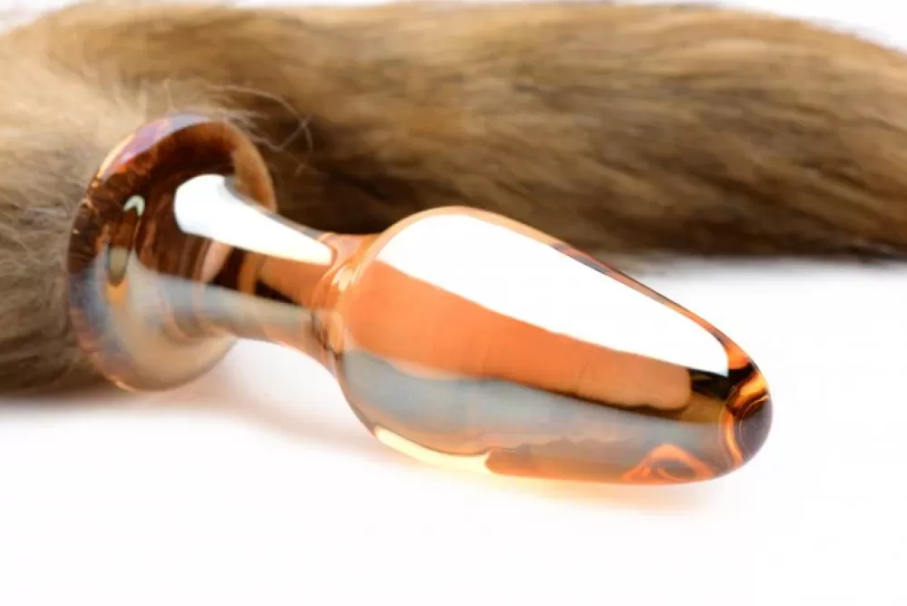 Cheap Healthy & Active Fox Tail Glass Anal Plug