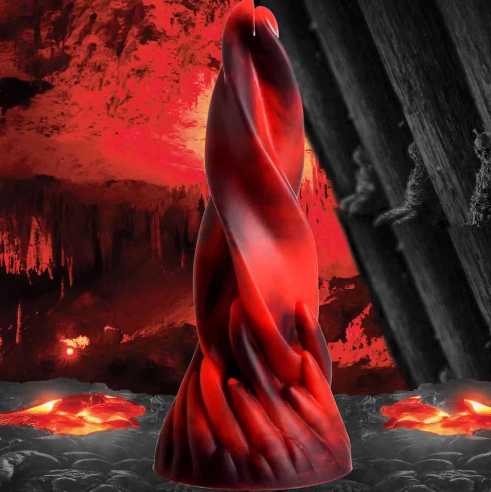 Cheap Healthy & Active Hell Kiss Twisted Tongues Silicone Dildo