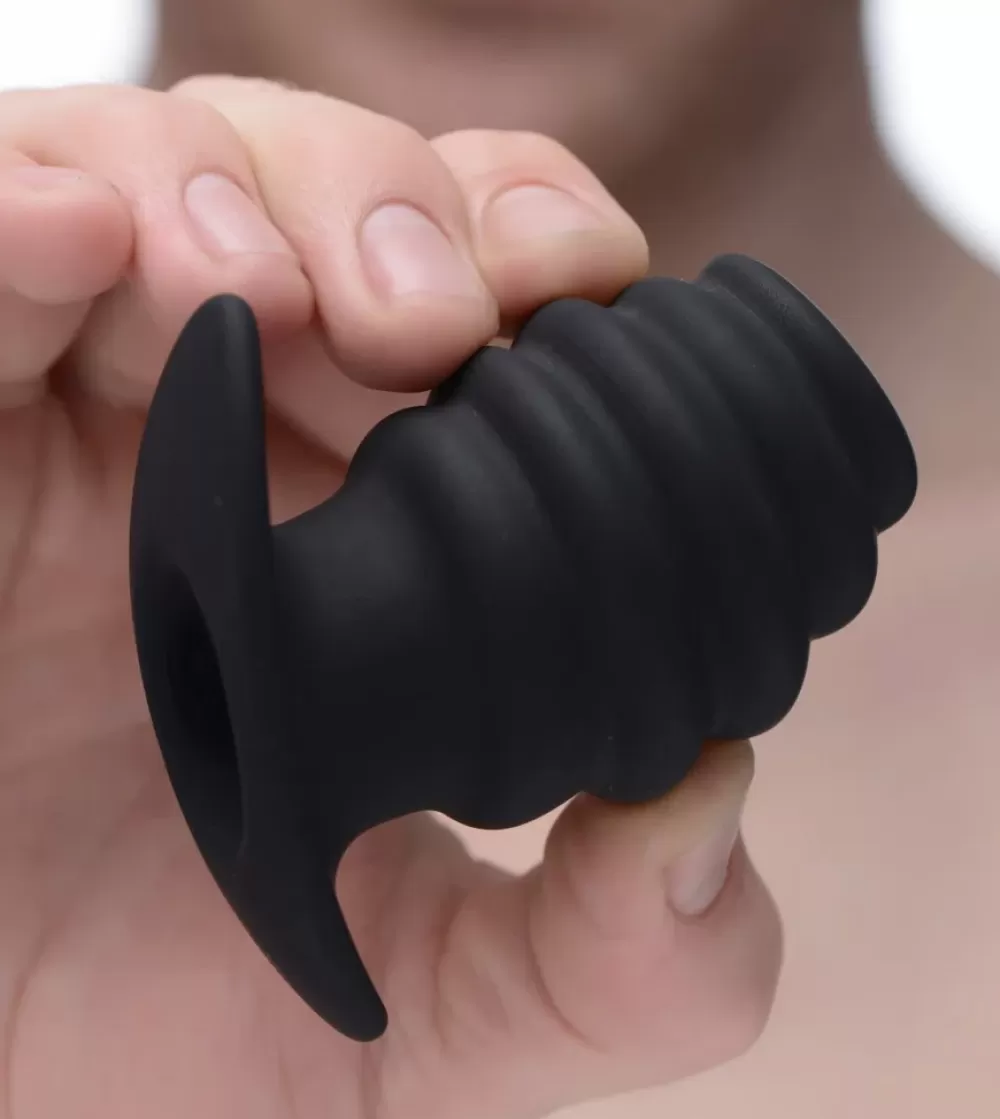 Flash Sale Healthy & Active Hive Ass Tunnel Silicone Ribbed Hollow Anal Plug