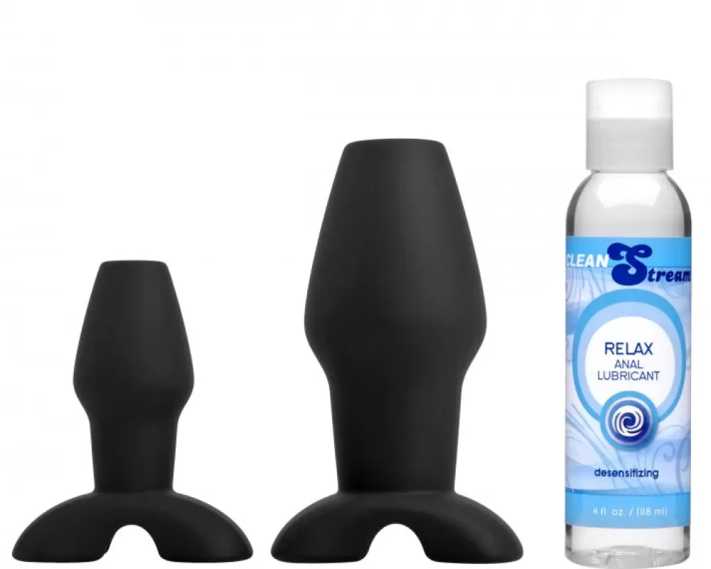 Hot Healthy & Active Hollow Anal Plug Trainer Set with Desensitizing Lube