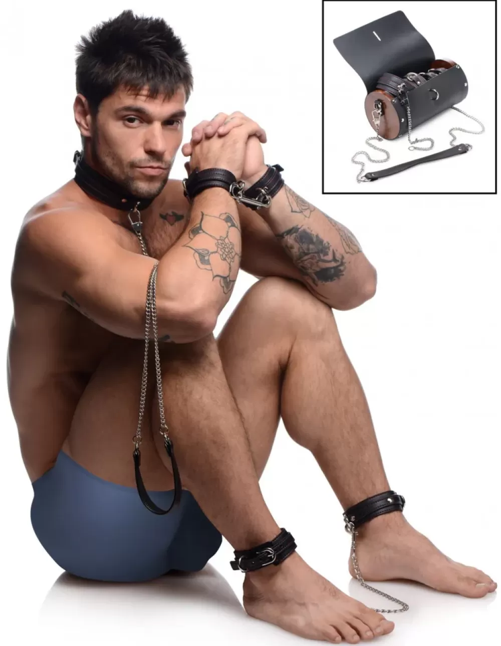 Best Sale Healthy & Active Kinky Clutch Black Bondage Set with Carrying Case