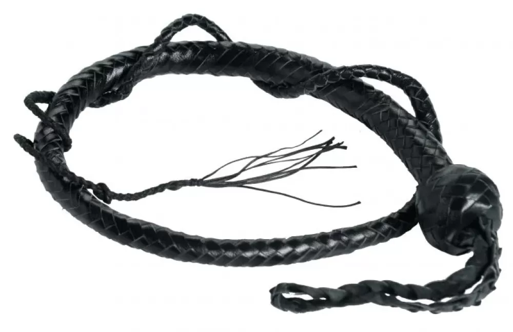 Outlet Healthy & Active Leather 12-Plait Snakewhip - Black