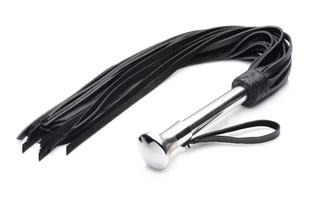 Cheap Healthy & Active Leather Flogger with Stainless Steel Handle