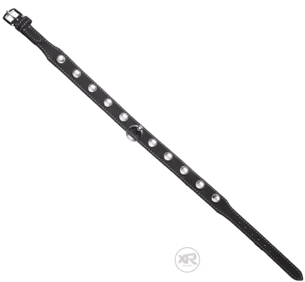 Cheap Healthy & Active Leather Rhinestone Collar