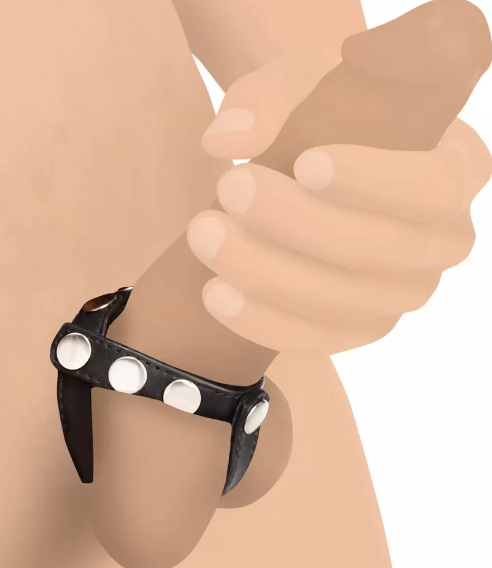 Cheap Healthy & Active Leather Snap-on Cock Harness