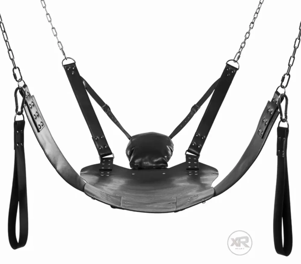 Fashion Healthy & Active Leather Swing with Pillows and Stirrups