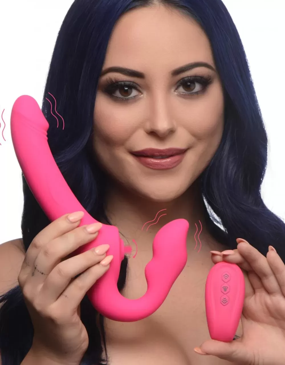 Fashion Healthy & Active Licking and Vibrating Strapless Strap-On with Remote Control